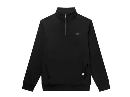 Brand Regular Fit Half Zip Jet Black For Cheap