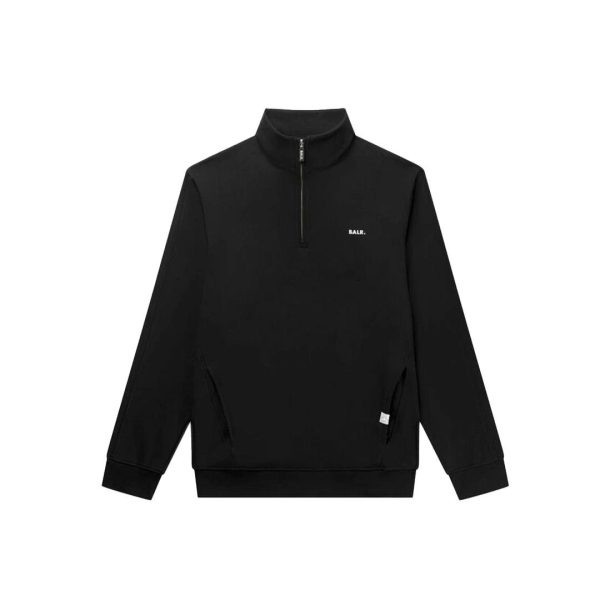 Brand Regular Fit Half Zip Jet Black For Cheap