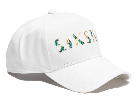 Floral Embroidery Trucker Cap White Sale