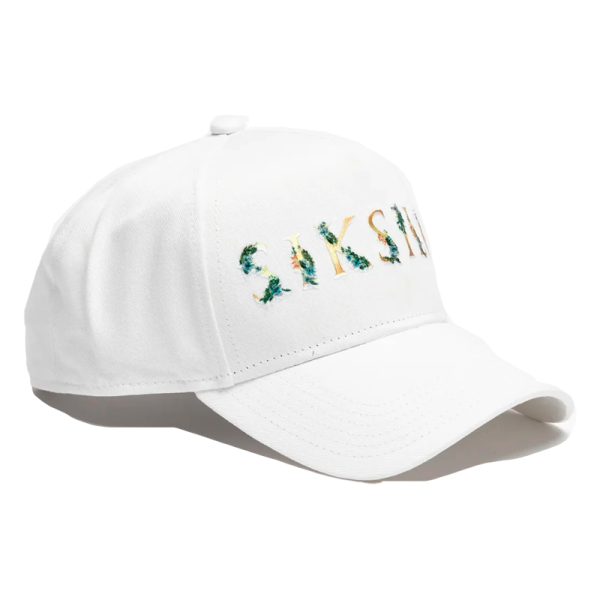 Floral Embroidery Trucker Cap White Sale