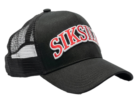 Mesh Shadow Logo Trucker Cap Black-Red Sale