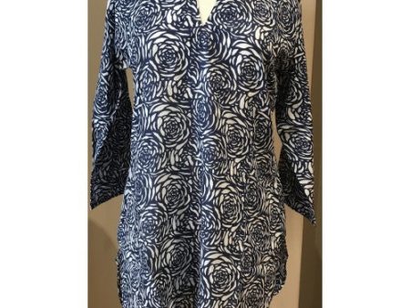 Dolma Cotton Tunic Top Navy Rose Cheap