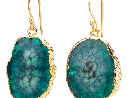 Agate Dangling Earrings - Green Hot on Sale