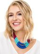 Color Splash Beaded Layered Necklace Beige Online Sale