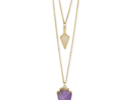 Purple Arrowhead Long Necklace Hot on Sale