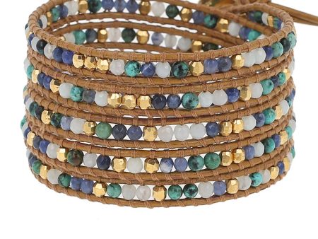 Chan Luu African Turq Mix Gold Wrap Bracelet Cheap