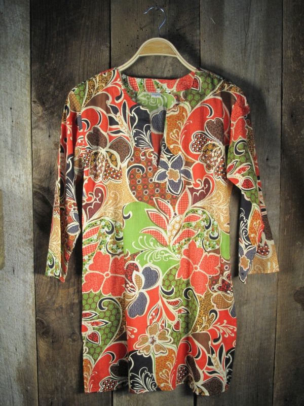 Tunic with Modern Floral Hot on Sale