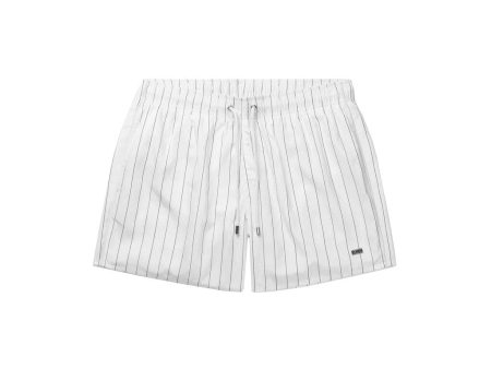 Classic Pinstripe Swimshorts Bright White Fashion