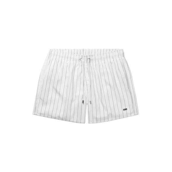 Classic Pinstripe Swimshorts Bright White Fashion