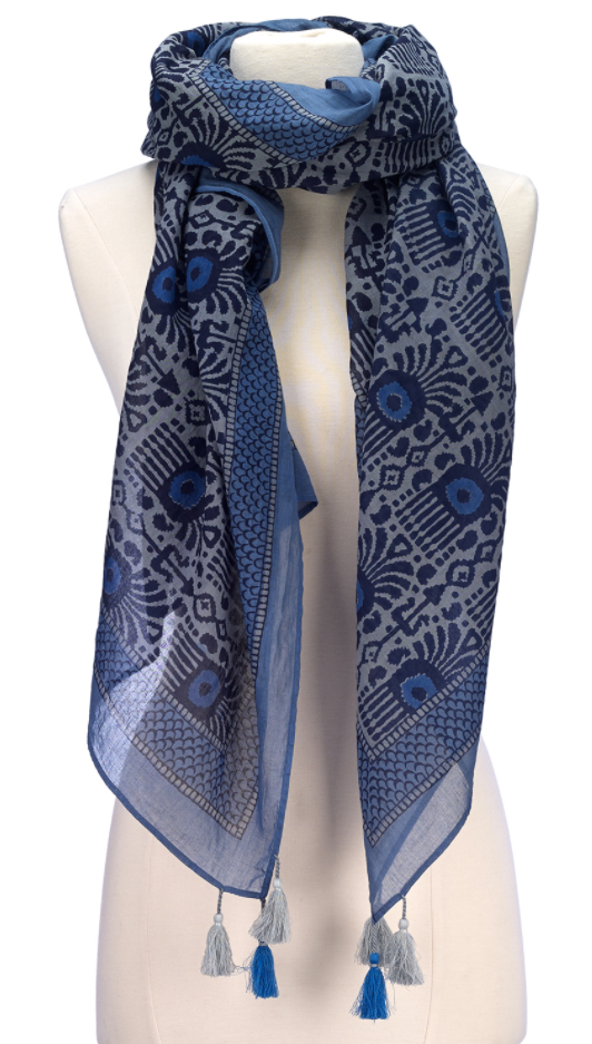 Block Print Cotton Scarves on Sale