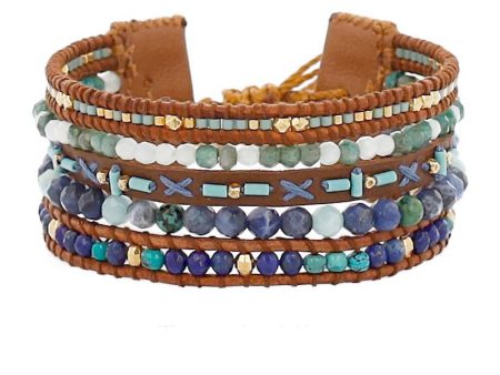 Chan Luu Turquoise Mix Multi Strand Leather Bracelet Cheap