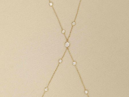 Ettika Simple Crystal X Body Chain in Gold For Cheap