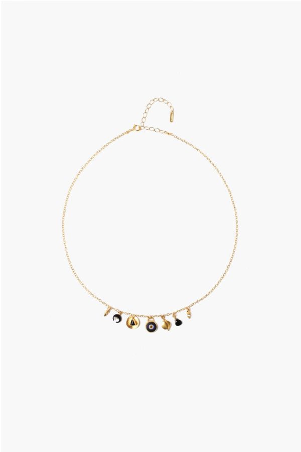 Chan Luu Black Mix Evil Eye Charm Short Necklace Online Hot Sale