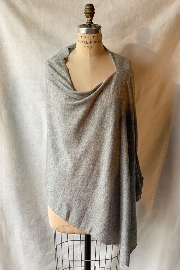 Dolma Cashmere Poncho Silver Grey For Cheap