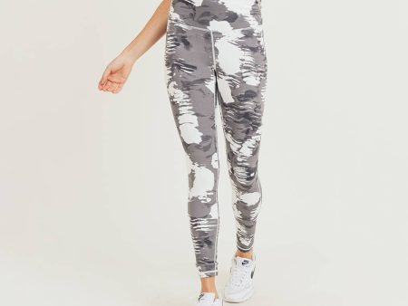 Mono B White Clouds Print Highwaist Leggings Fashion