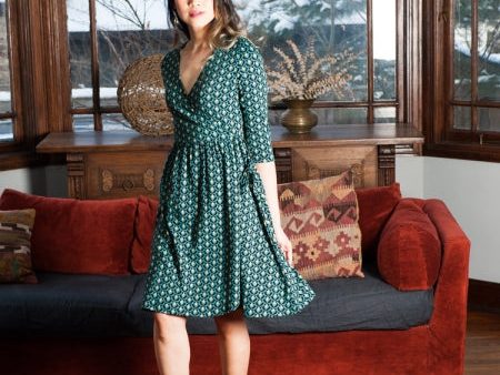 Mata Traders Callie Wrap Dress Teal Bloom For Sale