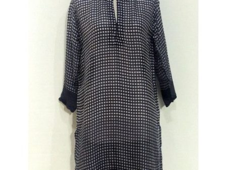 Women s Long Silk Tunic Dress in Navy Sale