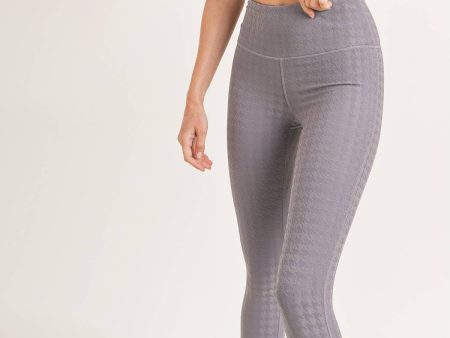 Textured Houndstooth Jacquard TACTEL® Highwaist Leggings For Cheap