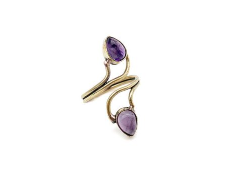 Anju Double Amethyst Adjustable Ring Online now