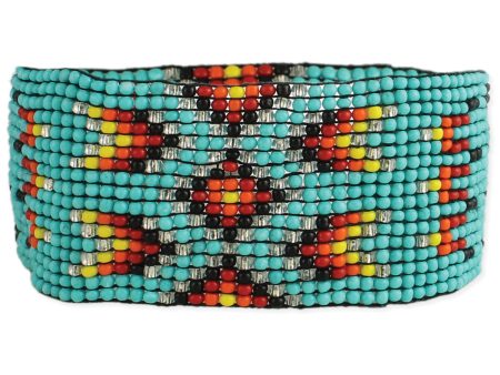 Southwest Print Beaded Stretch Bracelet For Sale