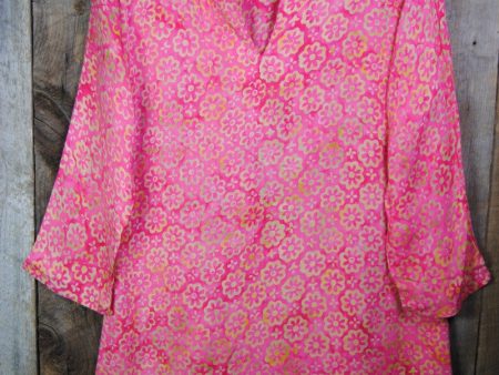 Batik Tunics Floret in Pink For Sale