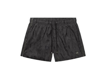 Classic AOP Track Swimshorts Jet Black For Sale