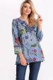 Vintage Floral Tunic with Embroidery Navy Supply