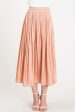 Satin High Waist Midi Skirt in Persimmon For Discount