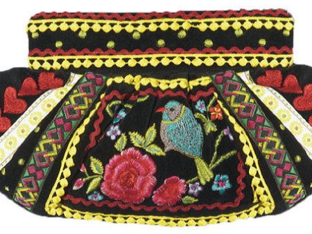 Velvet Embroidery Clutch on Sale