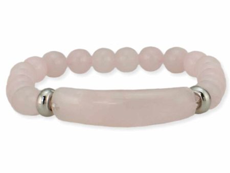 Zad White Rose Quartz Bar Stone Bracelet on Sale