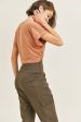 Mono B Twisted Front TENCEL Cropped Athleisure Top Hot on Sale