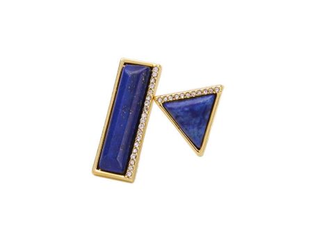 Lapis Blue Asymmetrical Earrings For Cheap