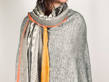 Dolma Cashmere Poncho Silver Grey For Cheap