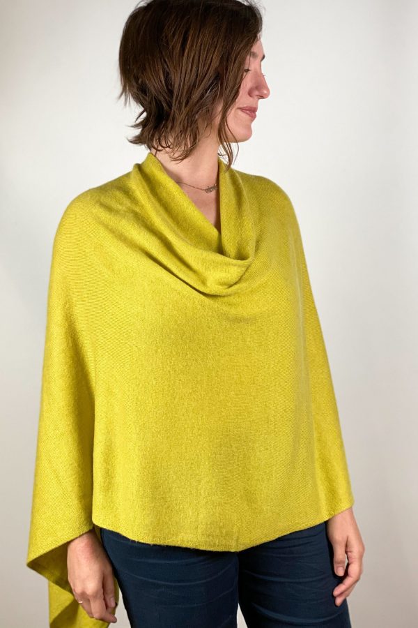 Dolma Cashmere Poncho Lime Supply