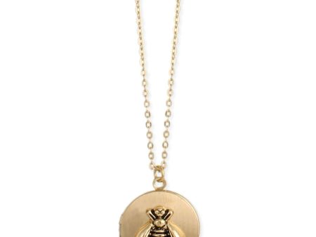 All the Buzz Gold Bee Locket Necklace For Discount