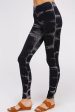 Black Maho Discharged Tie Dye Legging with Banded Waist For Cheap