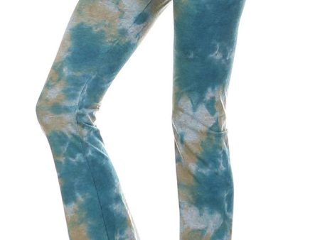 Urban X Taupe and Teal Cloud Tie-Dye Yoga Pant Online now