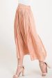 Satin High Waist Midi Skirt in Persimmon For Discount