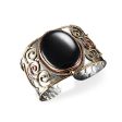 Anju Mixed Metal and Black Onyx Stone Cuff Bracelet Cheap