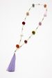 Pom Pom Long Necklace with Tassel For Discount