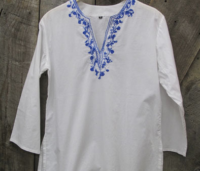 Abacos Tunic Blanc Embroidered Cheap