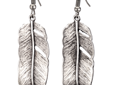 Silver Feather Earrings Discount