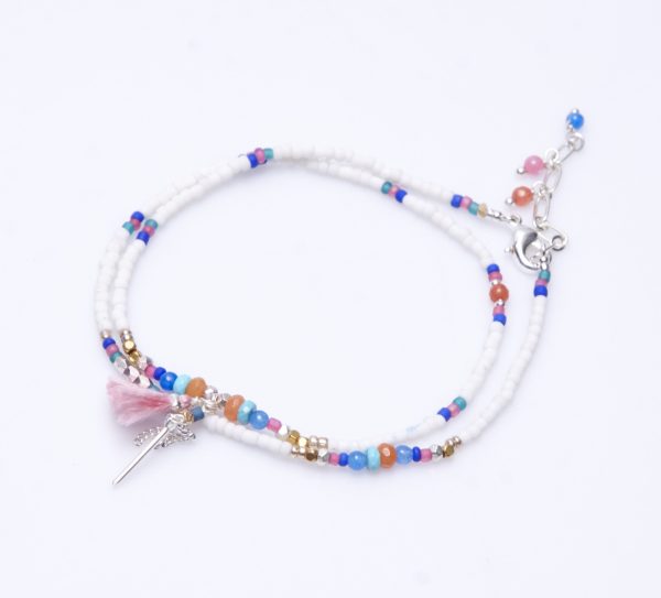 Double Row Anklet with Charms Discount