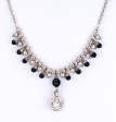 Onyx Beaded Short Necklace with Coin Drop For Sale