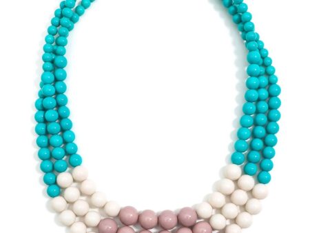 Color Splash Beaded Layered Necklace Beige Online Sale