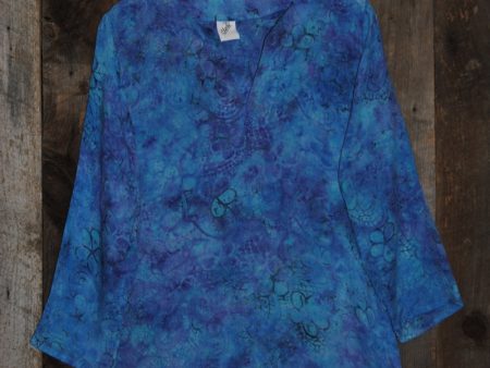 Batik Tunic in Blue Hues Cheap