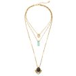 Black Stone Layered Boho Necklace on Sale