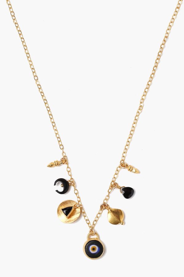 Chan Luu Black Mix Evil Eye Charm Short Necklace Online Hot Sale