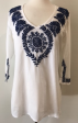 Navy Embroidered Tunic Top Cheap