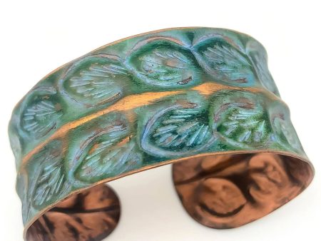 Anju Copper Patina Rows of Leaves Bracelet Hot on Sale